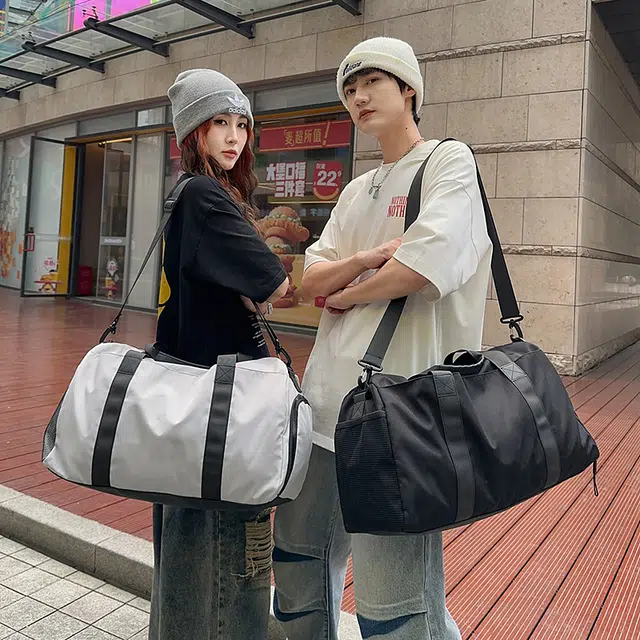 尊梵 轻便健身干湿分离仓装衣服短途出差斜挎包 尼龙 旅行包 男女同款情侣款 多色