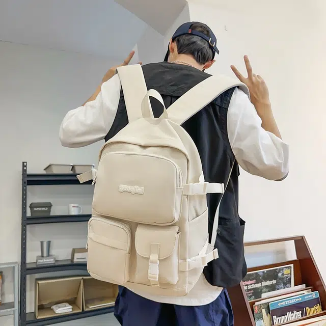 尊梵 多功能电脑背包大容量书包学生电脑多口袋 尼龙 双肩包