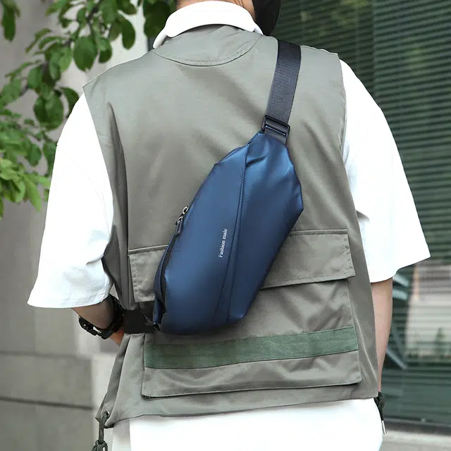 尊梵 运动休闲简约大容量单肩包 尼龙布 胸包 常规 男女同款情侣款 多色