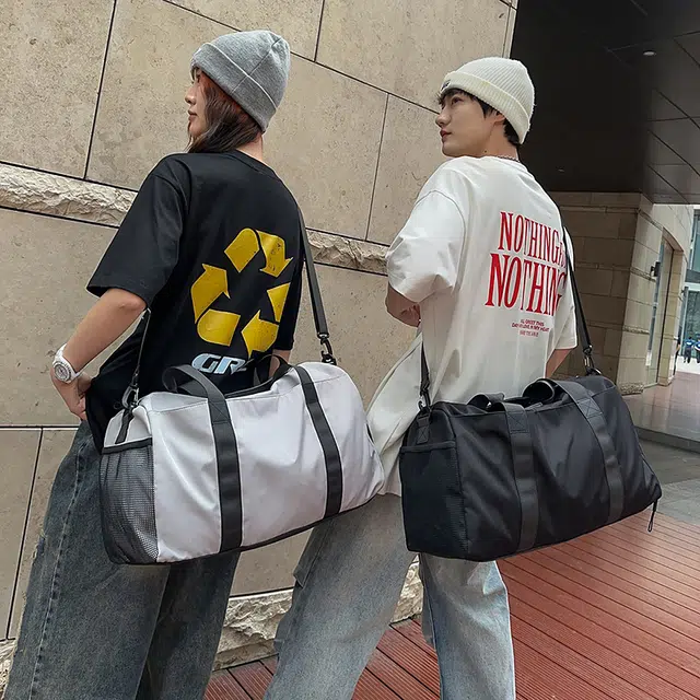 尊梵 轻便健身干湿分离仓装衣服短途出差斜挎包 尼龙 旅行包 男女同款情侣款 多色