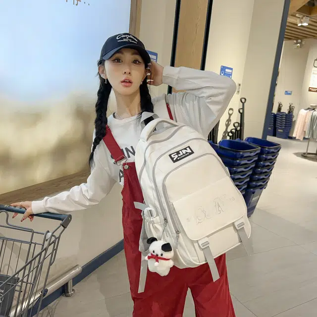 尊梵 多功能电脑时尚多口袋拉链 双肩包 尼龙 女款 多色