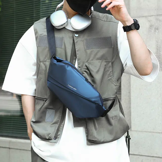 尊梵 运动休闲简约大容量单肩包 尼龙布 胸包 常规 男女同款情侣款 多色