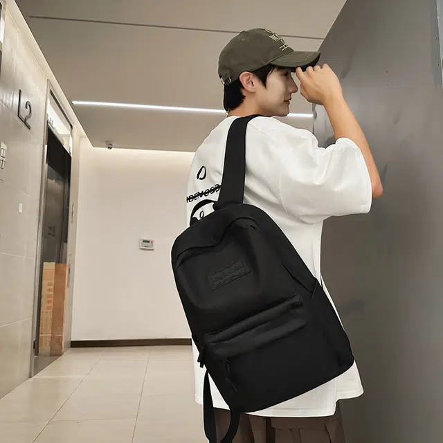 尊梵 简约百搭校园纯色大容量书包大学生高中旅行电脑背包 牛津布 双肩包 男女同款情侣款 多色