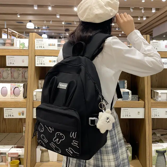 尊梵 甜美淑女时尚街头潮流休闲百搭 尼龙 双肩包 女款 黑色/紫色/绿色/蓝色/粉色