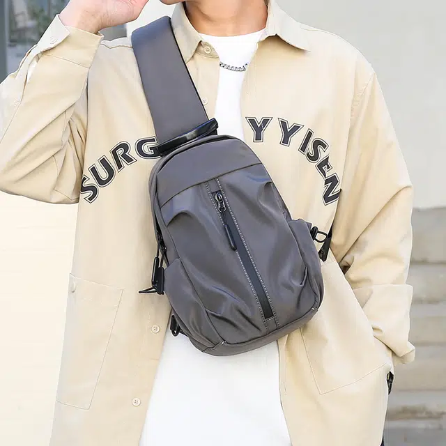 尊梵 时尚休闲 尼龙布 斜挎包胸包 常规 男款 黑色/灰色/蓝色