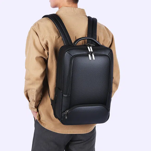 尊梵 背包书包多功能扩容大容量商务旅行通勤电脑出差 牛津 双肩包 男女同款情侣款 黑色