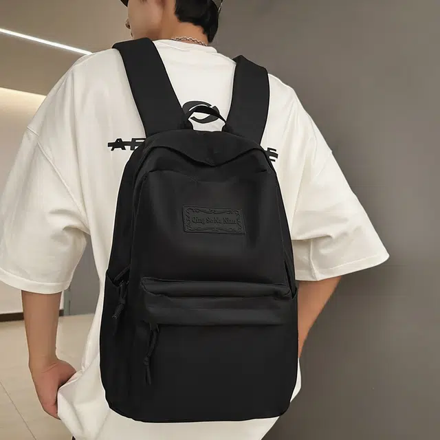 尊梵 简约百搭校园纯色大容量书包大学生高中旅行电脑背包 牛津布 双肩包 男女同款情侣款 多色