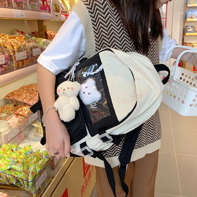 尊梵 小清新休闲简约百搭通勤 尼龙 双肩包 女款 黑色/紫色/绿色/蓝色/粉红色