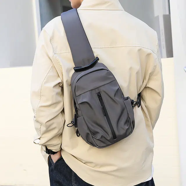 尊梵 时尚休闲 尼龙布 斜挎包胸包 常规 男款 黑色/灰色/蓝色