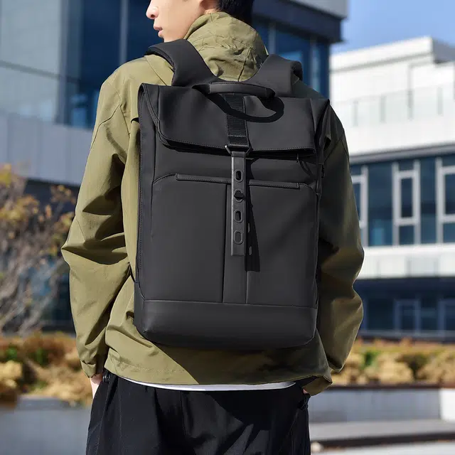 尊梵 时尚大容量简约百搭 牛津 双肩包 常规 男款 黑色/灰色