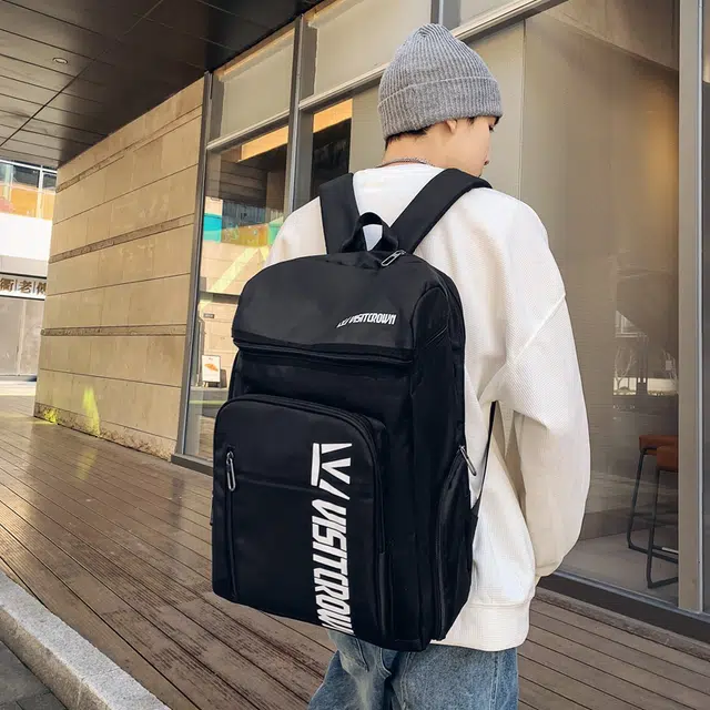 尊梵 大容量时尚潮流百搭 牛津布 双肩包 常规 男女同款情侣款 黑色/灰色