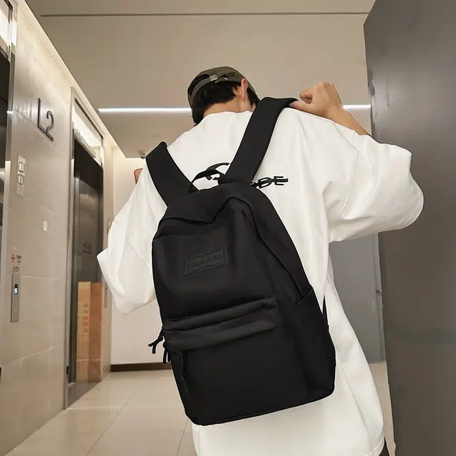 尊梵 简约百搭校园纯色大容量书包大学生高中旅行电脑背包 牛津布 双肩包 男女同款情侣款 多色