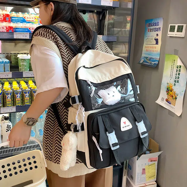 尊梵 小清新休闲简约百搭通勤 尼龙 双肩包 女款 黑色/紫色/绿色/蓝色/粉红色