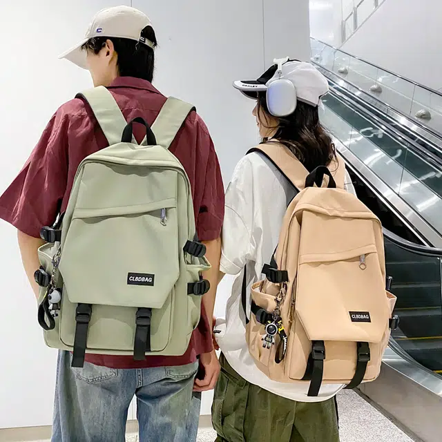 尊梵 多功能背包大容量书包大学生口袋 尼龙 双肩包 常规 男女同款情侣款 灰色/黑色/卡其色/绿色