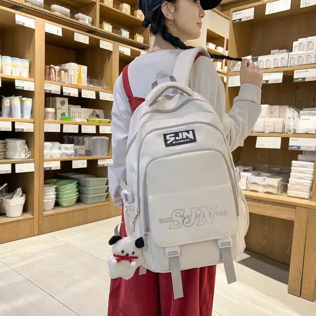 尊梵 多功能电脑时尚多口袋拉链 双肩包 尼龙 女款 多色