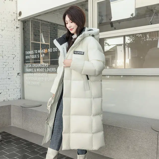 雅鹿 通勤纯色连帽加厚长袖羽绒服 男女同款