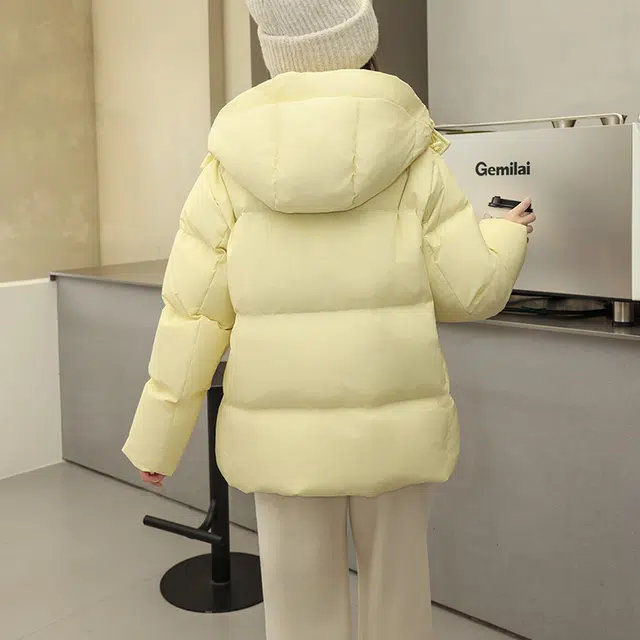 雅鹿 纯色连帽加厚保暖宽松短款羽绒服 女款