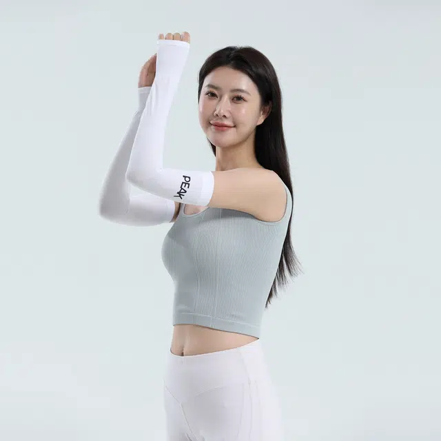 匹克 夏季高效隔热持久降温塑性显瘦高弹速干篮球骑行机车保护袖套户外运动防紫外线冰袖 锦纶氨纶 防晒袖 通用 灰黑白三色