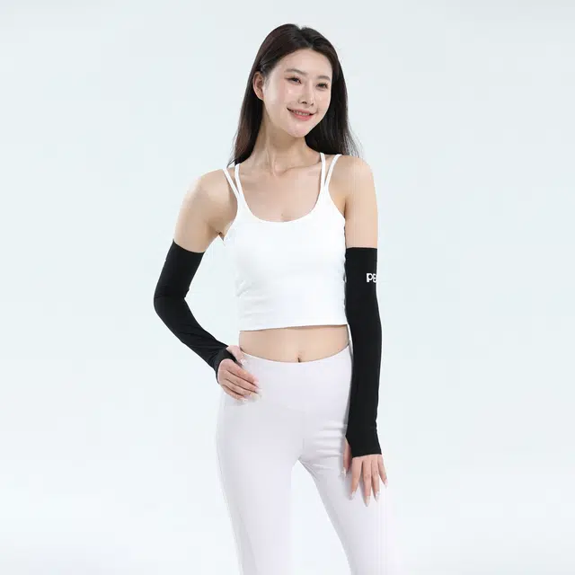 匹克 高效隔热持久降温 塑性显瘦高弹速干篮球骑行机车 保护袖套户外运动防紫外线冰袖 氨纶 锦纶 防晒袖 男女同款情侣款 黑白灰