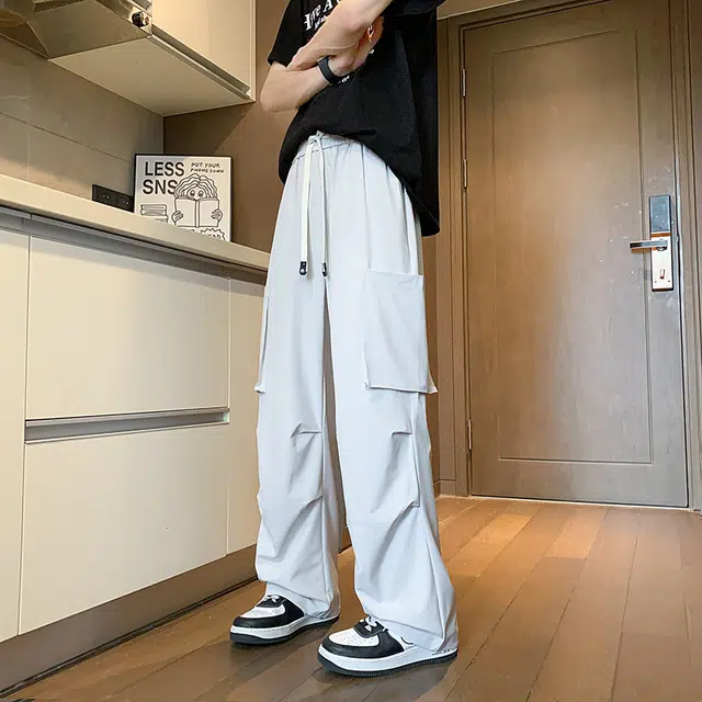 美式宽松阔腿休闲裤 男女同款