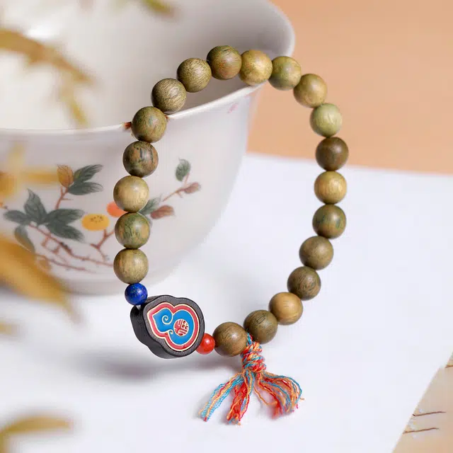 梨云暮雪 考试考研事业上岸 福禄双全款 转运珠串珠 檀木佛珠新中式叠戴文玩招财*好运 绿檀 木作手串 男女同款情侣款