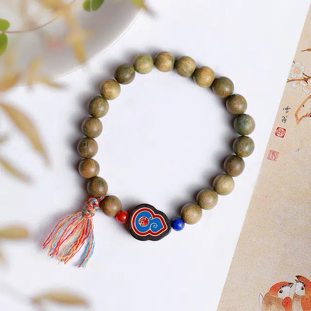 梨云暮雪 考试考研事业上岸 福禄双全款 转运珠串珠 檀木佛珠新中式叠戴文玩招财*好运 绿檀 木作手串 男女同款情侣款