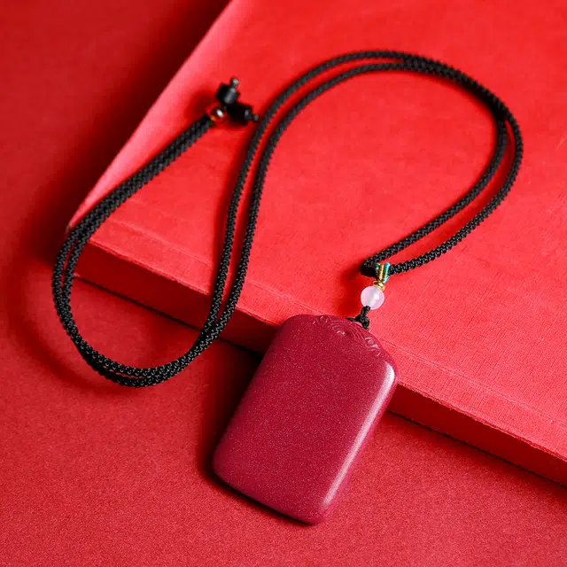 梨云暮雪 经典祥云设计无事牌 牌型大#好运 朱砂 吊坠 男女同款情侣款