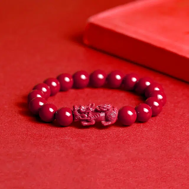 梨云暮雪 招财貔貅#好运 朱砂 手串 男女同款情侣款