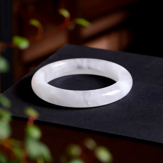 梨云暮雪 国潮时尚天然 白水晶 手镯 女款