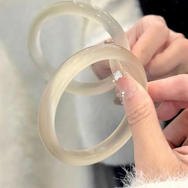 梨云暮雪 精选高品质 朦胧金色 国潮国风 旗袍汉服 琉璃 手镯 女款