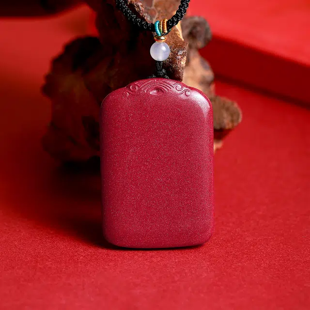 梨云暮雪 经典祥云设计无事牌 牌型大#好运 朱砂 吊坠 男女同款情侣款