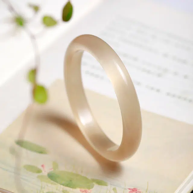 梨云暮雪 麦浪金款香槟金 藕粉  尊贵 白月光 古典时尚 旗袍 琉璃 手镯 女款