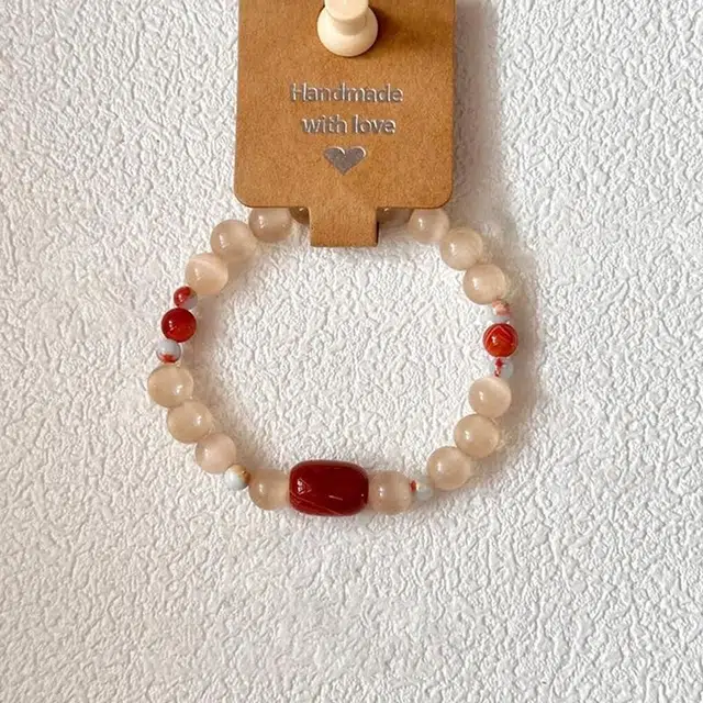 梨云暮雪 微蓝调起刚白月光   赠杏花微红好运手串   中国风    气质显白百搭 琉璃 手镯 女款