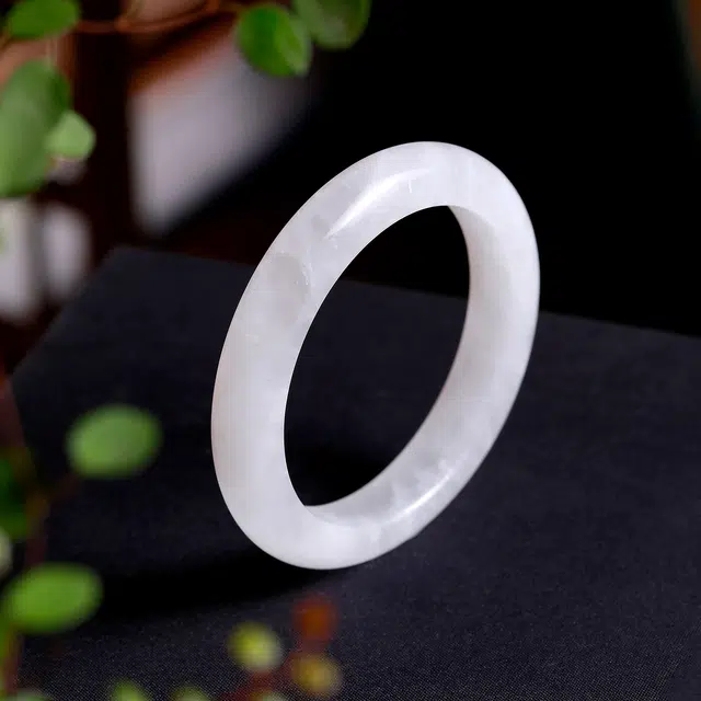 梨云暮雪 国潮时尚天然 白水晶 手镯 女款