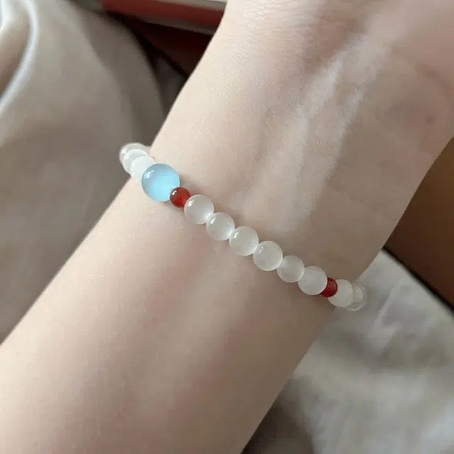 梨云暮雪 【精挑优品】荧光猫眼款白月光  高级荧光效应 与众不同  赠白月光  气质显白 琉璃 手镯 女款