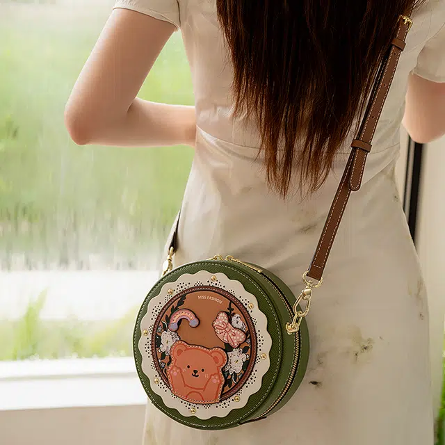 维尼奥 小众可爱甜美精致轻便百搭 合成革 手提包 女款 绿色