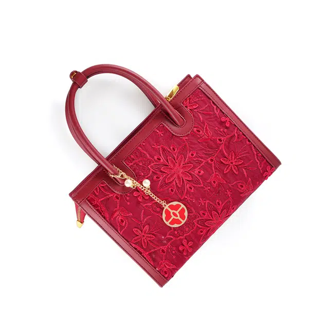 维尼奥 国风精致立体提花刺绣托特包中式晚宴新娘婚礼婚包 合成革 单肩斜挎手提包 常规 女款 多色