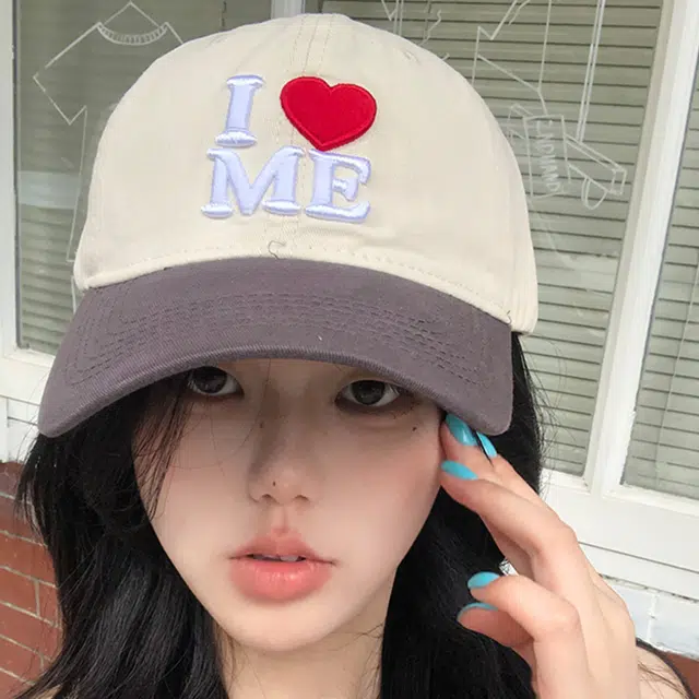 木林森 立体爱心刺绣撞色软顶户外街头出行防晒遮阳时尚潮流百搭学生大头围显脸小 棉 鸭舌帽 男女同款情侣款