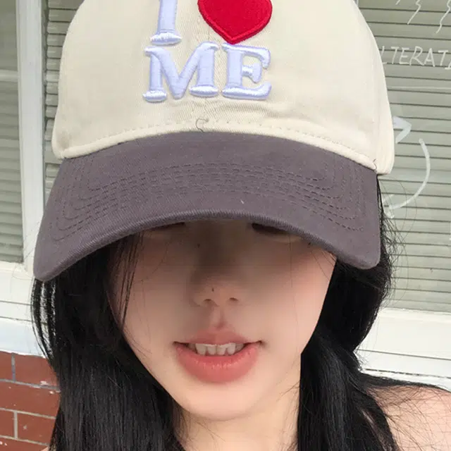 木林森 立体爱心刺绣撞色软顶户外街头出行防晒遮阳时尚潮流百搭学生大头围显脸小 棉 鸭舌帽 男女同款情侣款