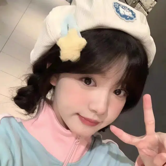 木林森 日系可爱甜美卡通兔子贴布夏季薄款透气百搭显脸小画家帽 腈纶 贝雷帽 女款