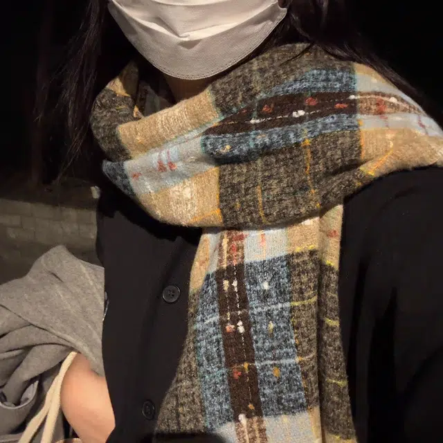 木林森 满目星河潮流彩色格子流苏围巾秋冬加厚保暖撞色格纹披肩学生潮流气质百搭高级感围脖 围巾 男女同款情侣款