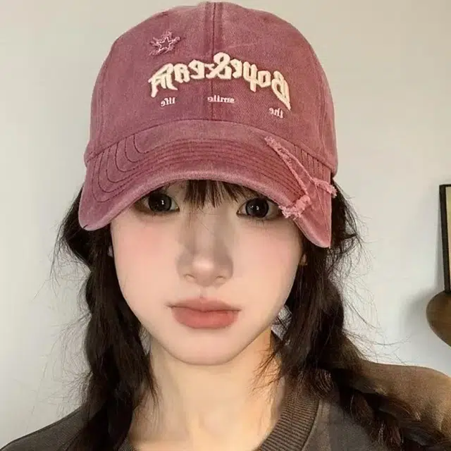 木林森 美式复古水洗立体字母刺绣做旧软顶宽檐户外街头嘻哈防晒遮阳时尚潮流百搭大头围显脸小 棉 鸭舌帽 男女同款情侣款