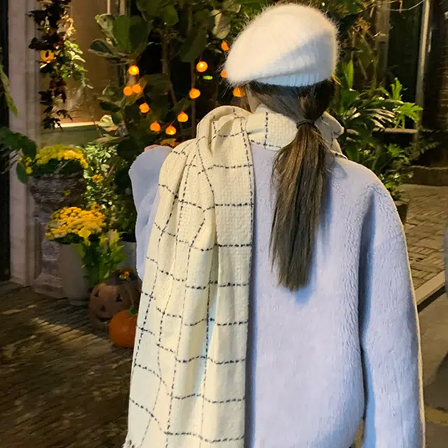 木林森 日系小清新温柔搭流保暖加厚学生高级感 绒线围巾 男女同款情侣款
