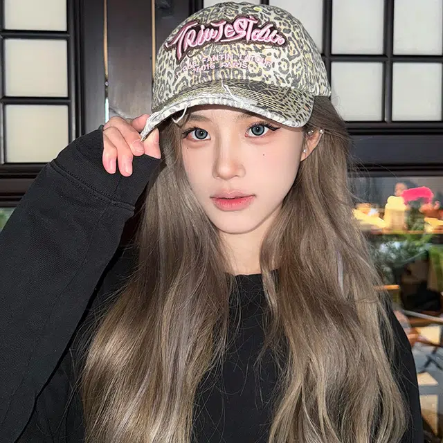 木林森 春夏季迷彩豹纹图案做旧水洗刺绣字母户外出游时尚潮流百搭大头围显脸小 棉 鸭舌帽 男女同款情侣款
