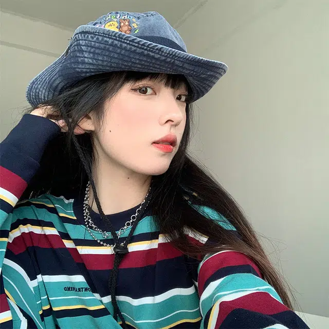 木林森 三只小兔子刺绣水洗做旧 遮阳防晒西部牛仔休闲工装风户外登山帽 棉 渔夫帽 男女同款情侣款