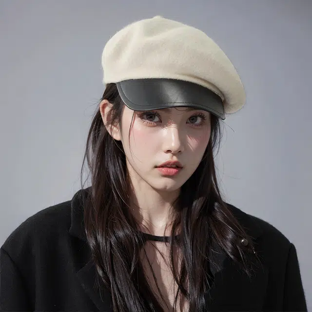 木林森 英伦复古帽子显脸小 毛呢 贝雷帽 男女同款情侣款