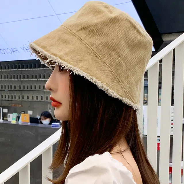木林森 水洗毛边牛仔磨毛户外出行防晒遮阳大头围显脸时尚潮流百搭 聚酯纤维 渔夫帽 男女同款情侣款