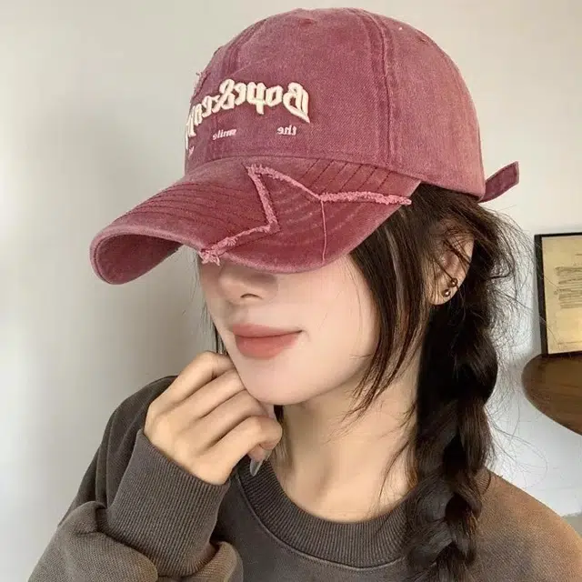 木林森 美式复古水洗立体字母刺绣做旧软顶宽檐户外街头嘻哈防晒遮阳时尚潮流百搭大头围显脸小 棉 鸭舌帽 男女同款情侣款