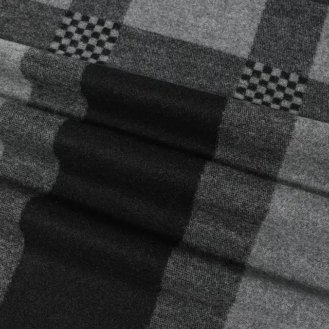 木林森 秋冬拼色简约围脖高级感保暖护颈 绒线围巾 男女同款情侣款