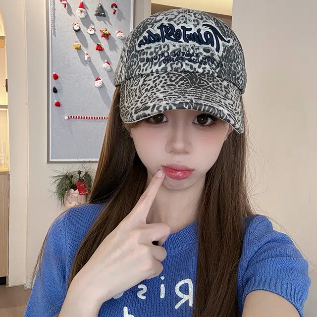 木林森 春夏季迷彩豹纹图案做旧水洗刺绣字母户外出游时尚潮流百搭大头围显脸小 棉 鸭舌帽 男女同款情侣款